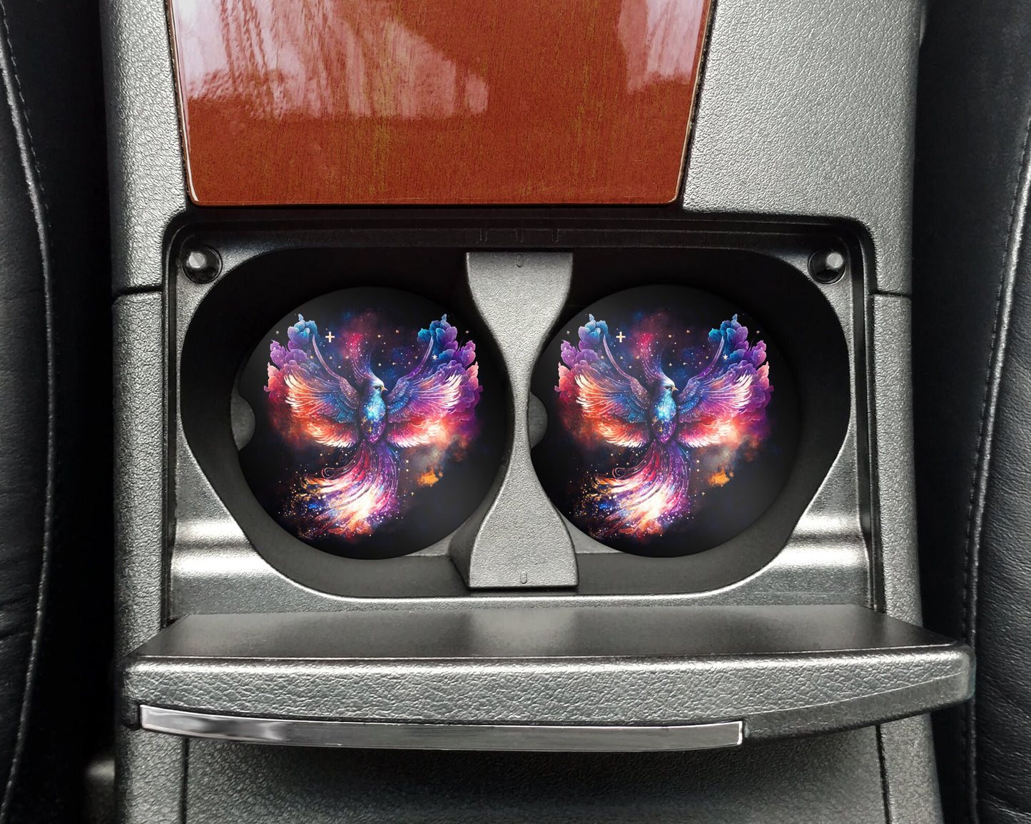Abstract Phoenix  Art Car Coasters - Matching Pair - Set of 2