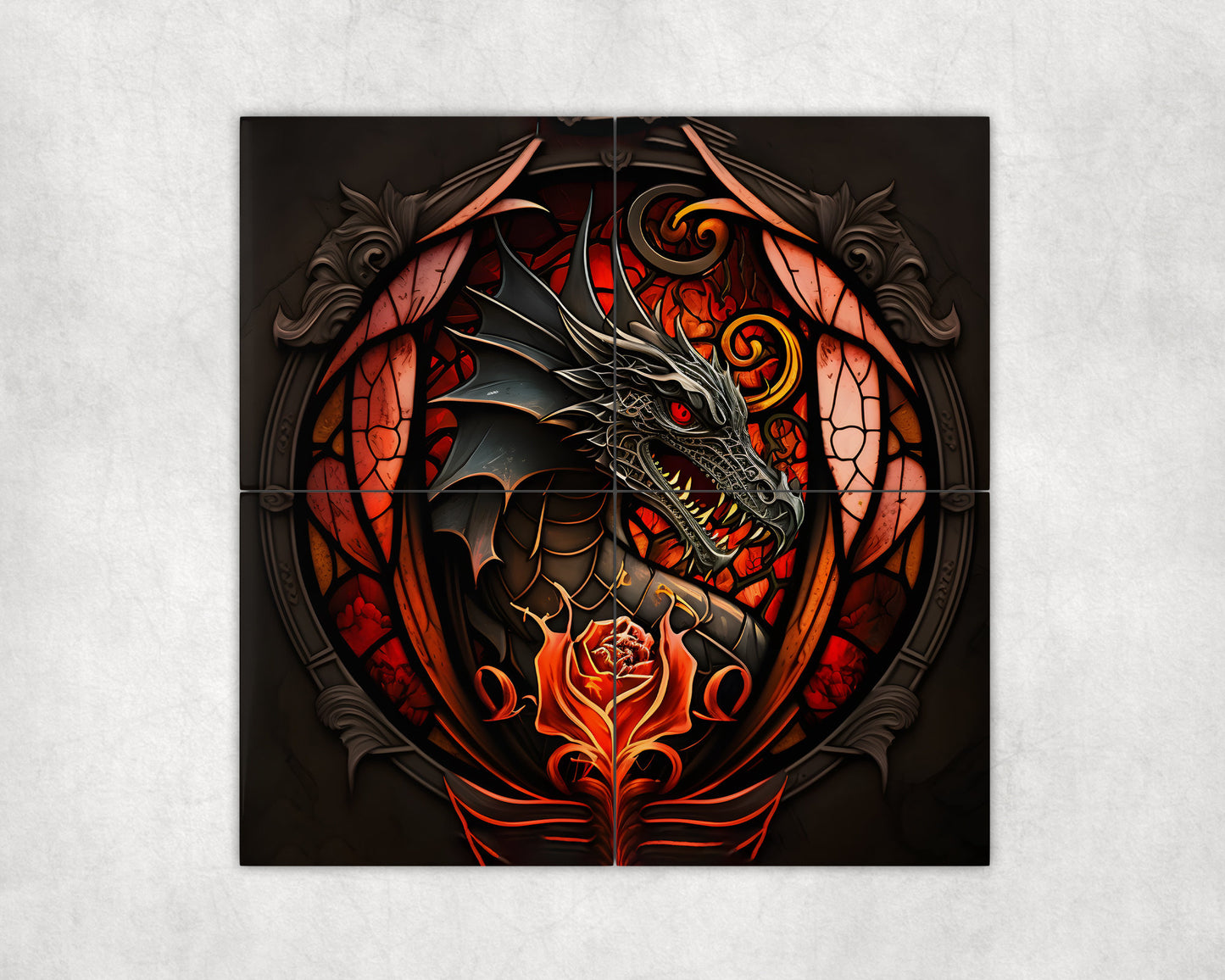 Dragon Art Loose Tile Mural - 3 sizes Available.