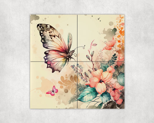 Butterfly Art Loose Tile Mural - 3 sizes Available.