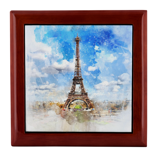 Paris Simulated Watercolor Jewelry Box - Schoppix Gifts