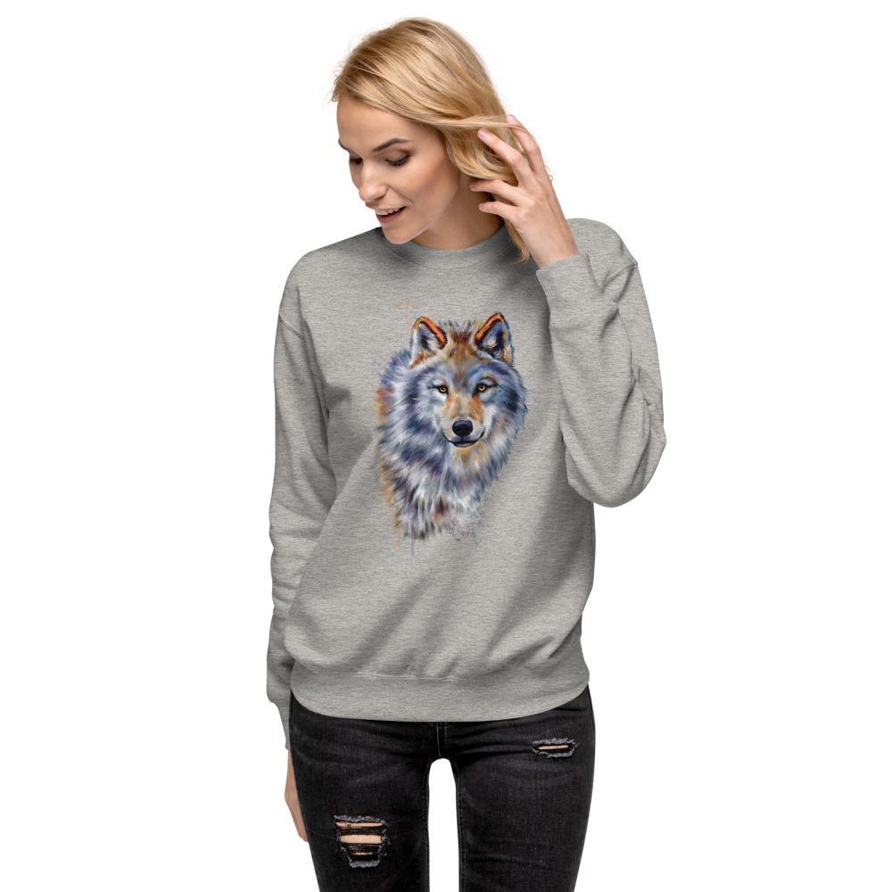 Wolf Portrait Unisex Fleece Pullover - Schoppix Gifts