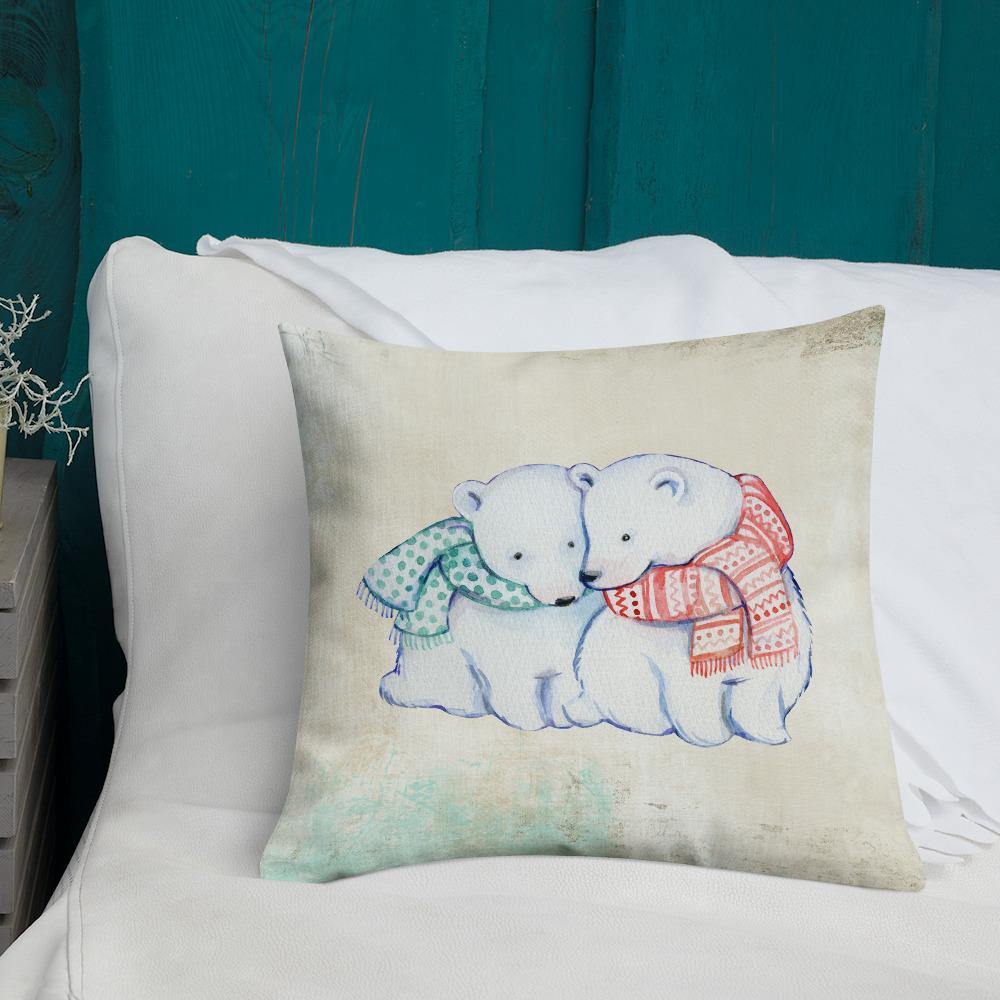 Cute Polar Bears Throw Pillow - Schoppix Gifts