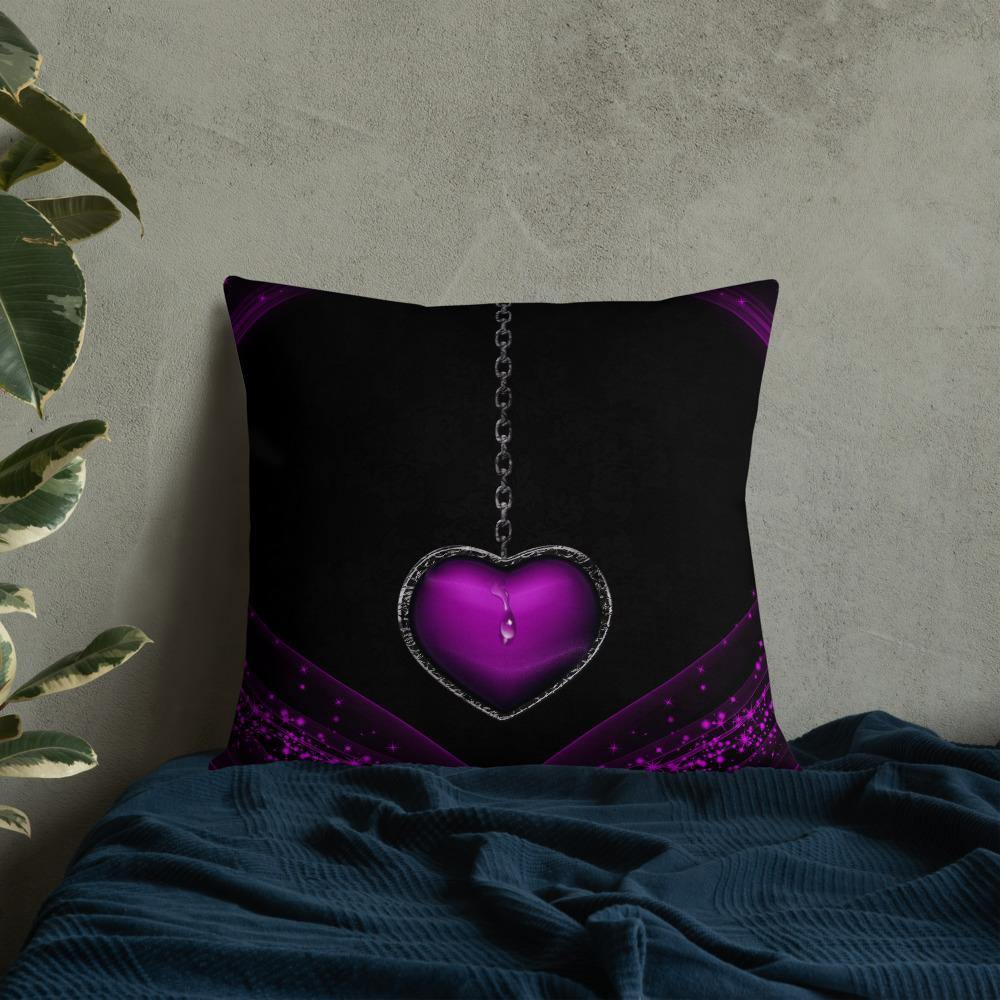 Purple Heart Locket Throw Pillow - Schoppix Gifts