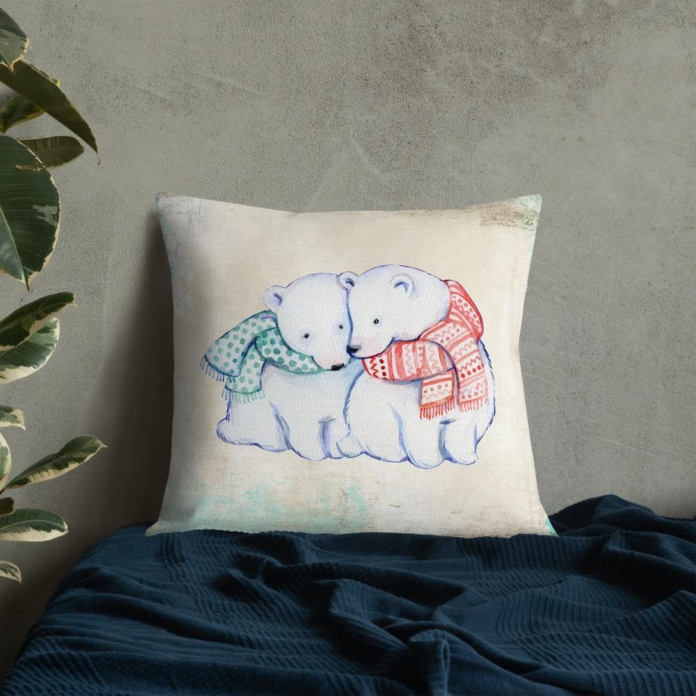 Cute Polar Bears Throw Pillow - Schoppix Gifts