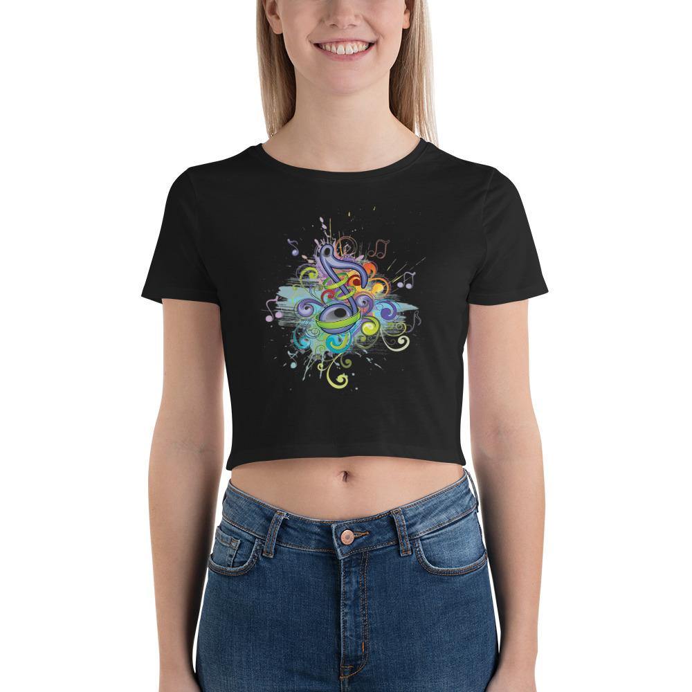 Music Note Women’s Crop Tee - Schoppix Gifts