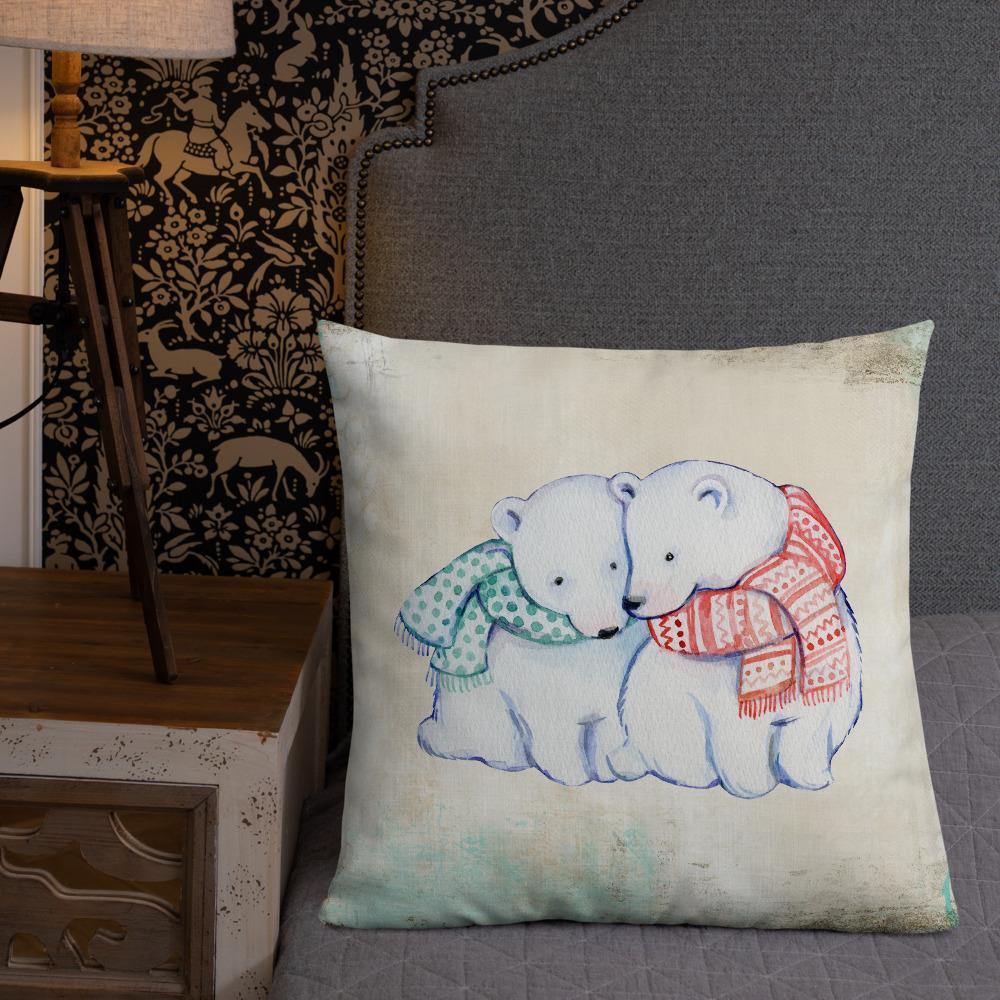 Cute Polar Bears Throw Pillow - Schoppix Gifts