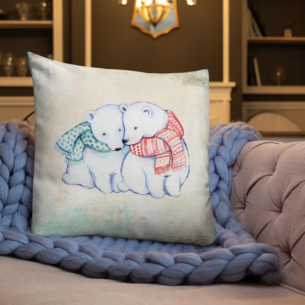 Cute Polar Bears Throw Pillow - Schoppix Gifts