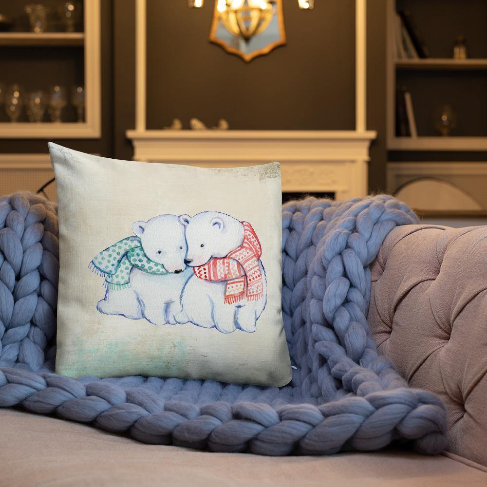 Cute Polar Bears Throw Pillow - Schoppix Gifts