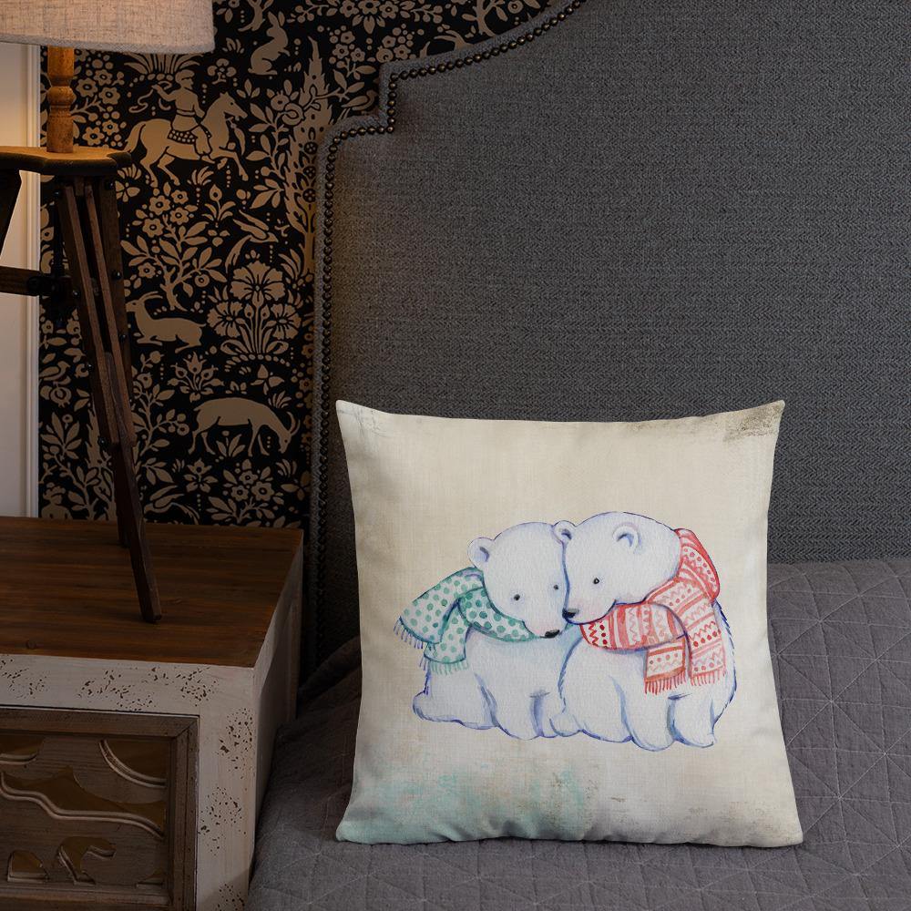 Cute Polar Bears Throw Pillow - Schoppix Gifts