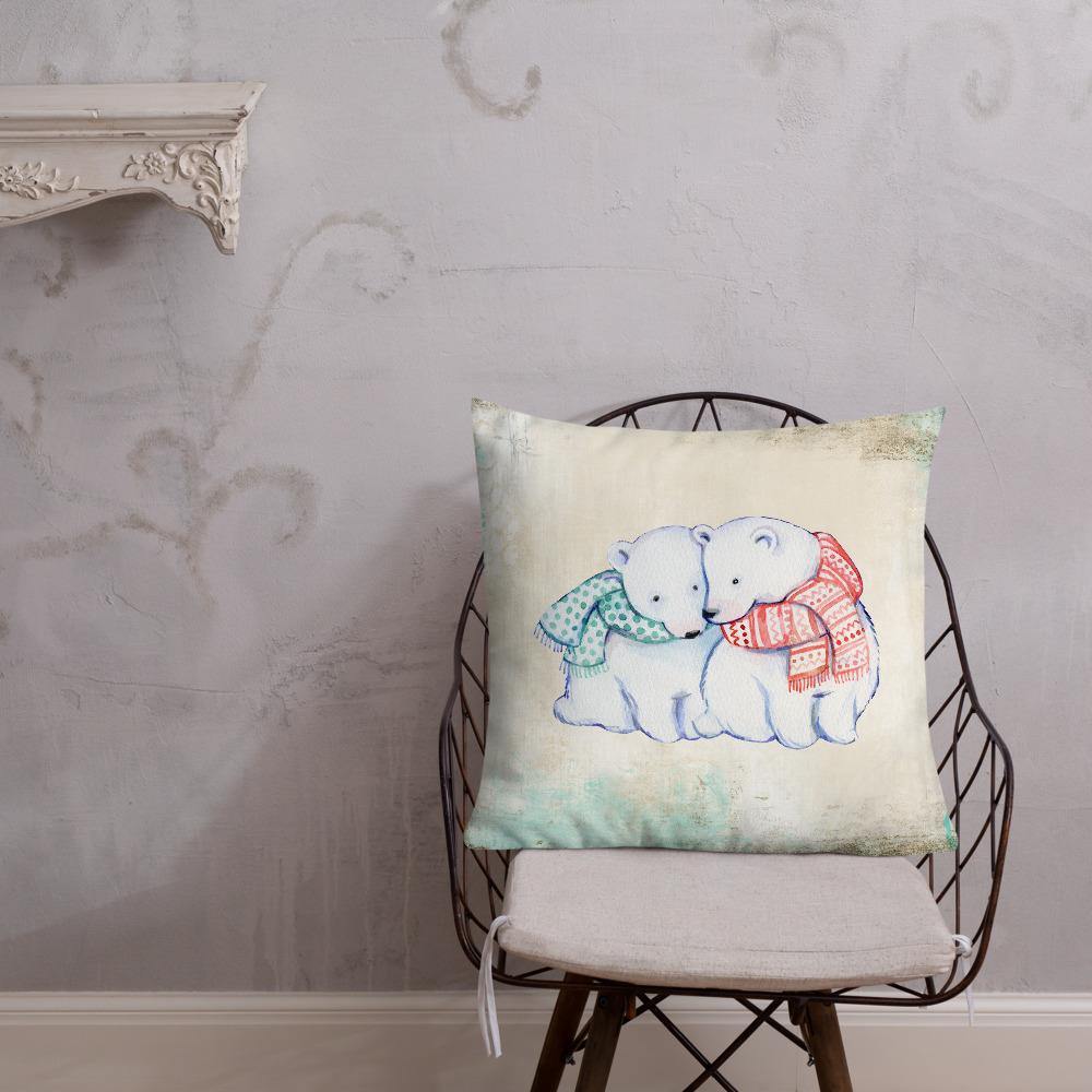 Cute Polar Bears Throw Pillow - Schoppix Gifts