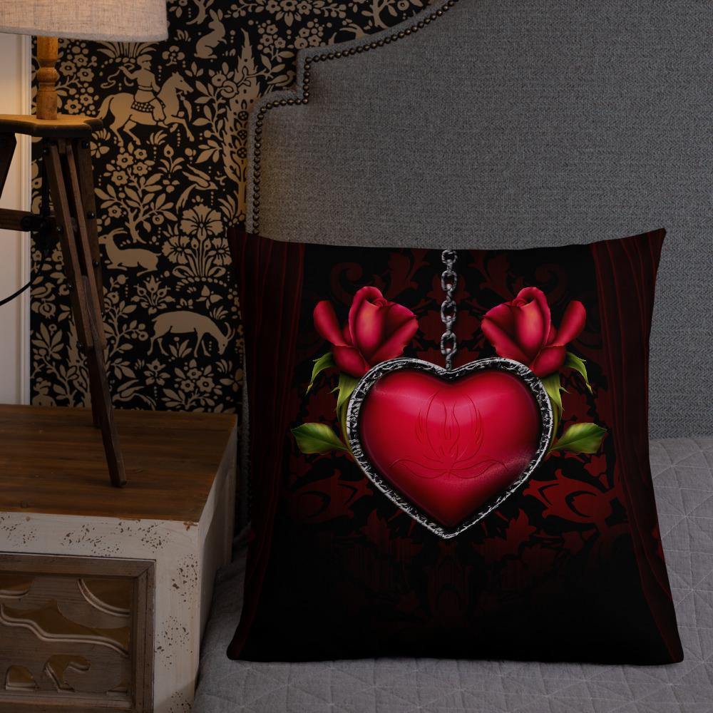 Red Heart Locket Throw Pillow - Schoppix Gifts