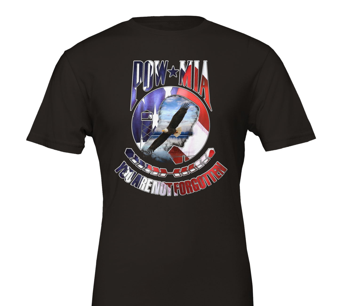 POW MIA Premium Unisex Crewneck T-shirt - Schoppix Gifts