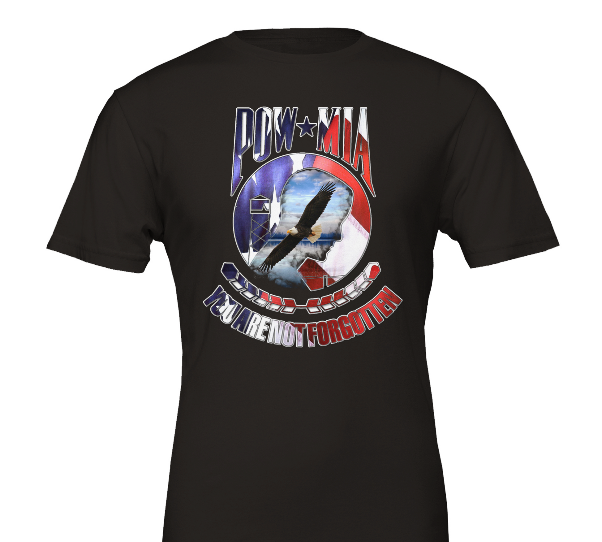 POW MIA Premium Unisex Crewneck T-shirt - Schoppix Gifts