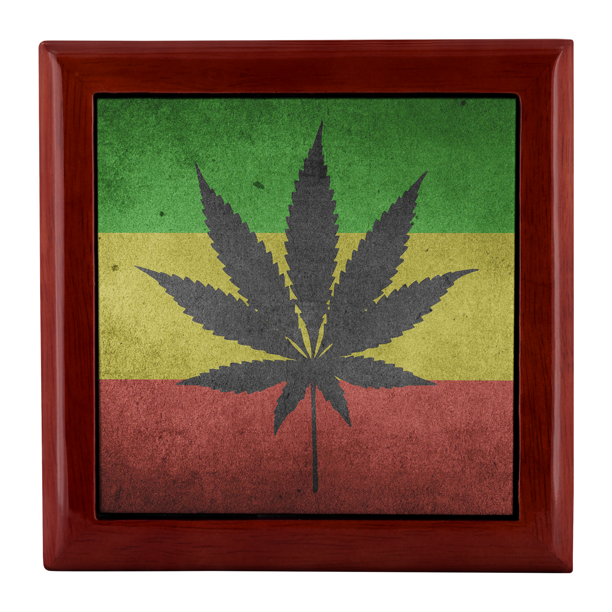 Marijuan Leaf Flag Jewelry Box - Schoppix Gifts