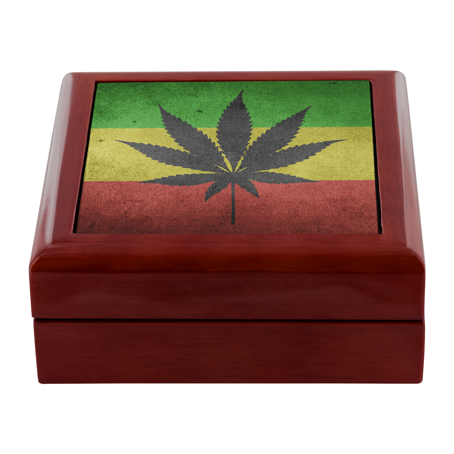 Marijuan Leaf Flag Jewelry Box - Schoppix Gifts