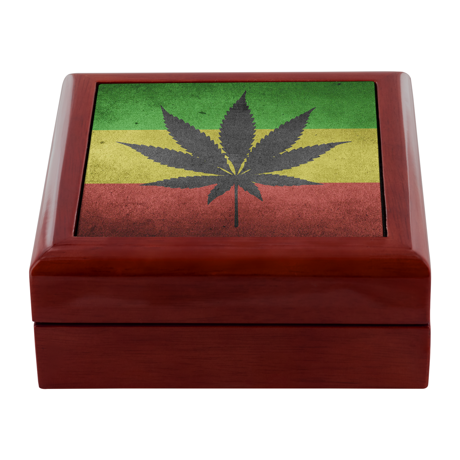 Marijuan Leaf Flag Jewelry Box - Schoppix Gifts