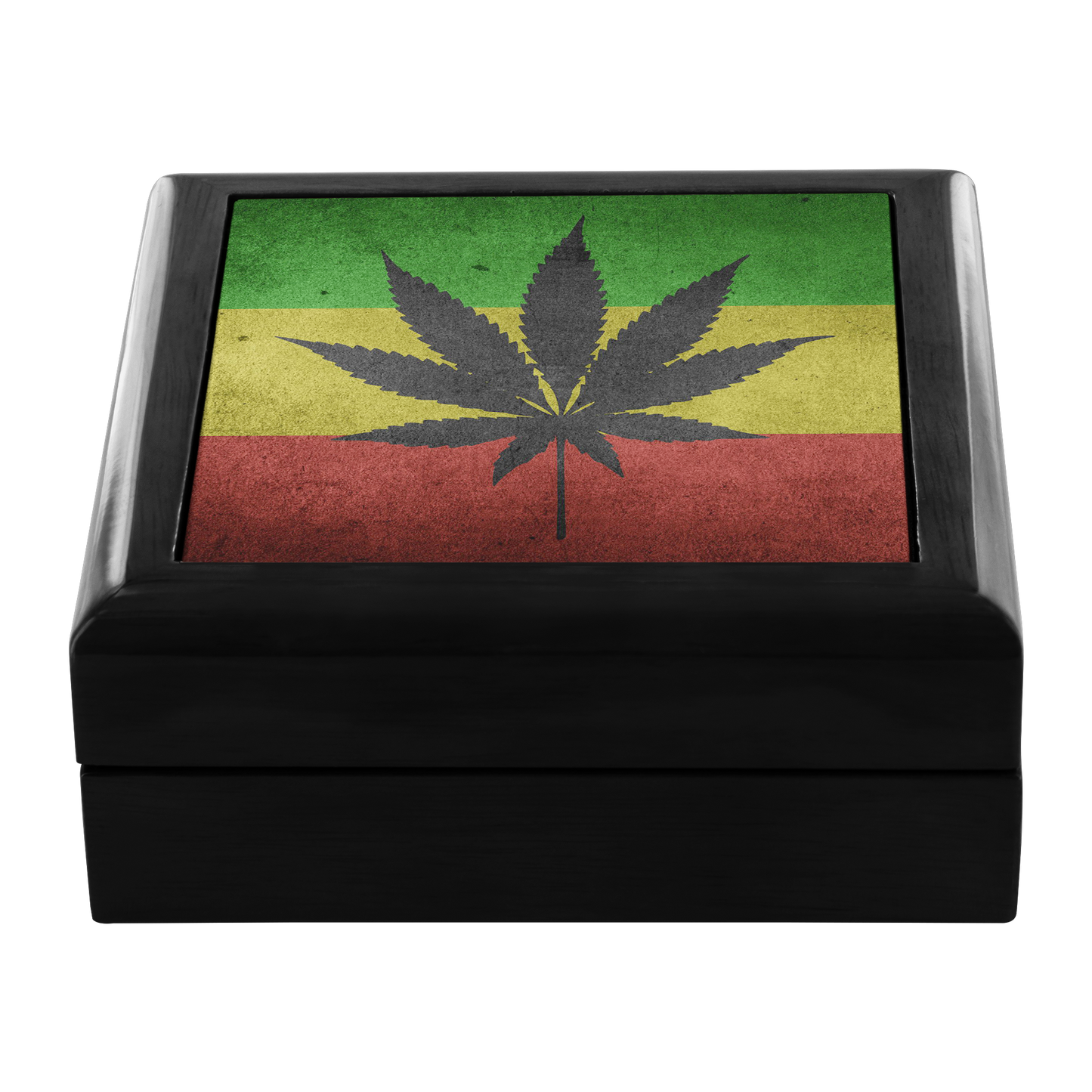 Marijuan Leaf Flag Jewelry Box - Schoppix Gifts