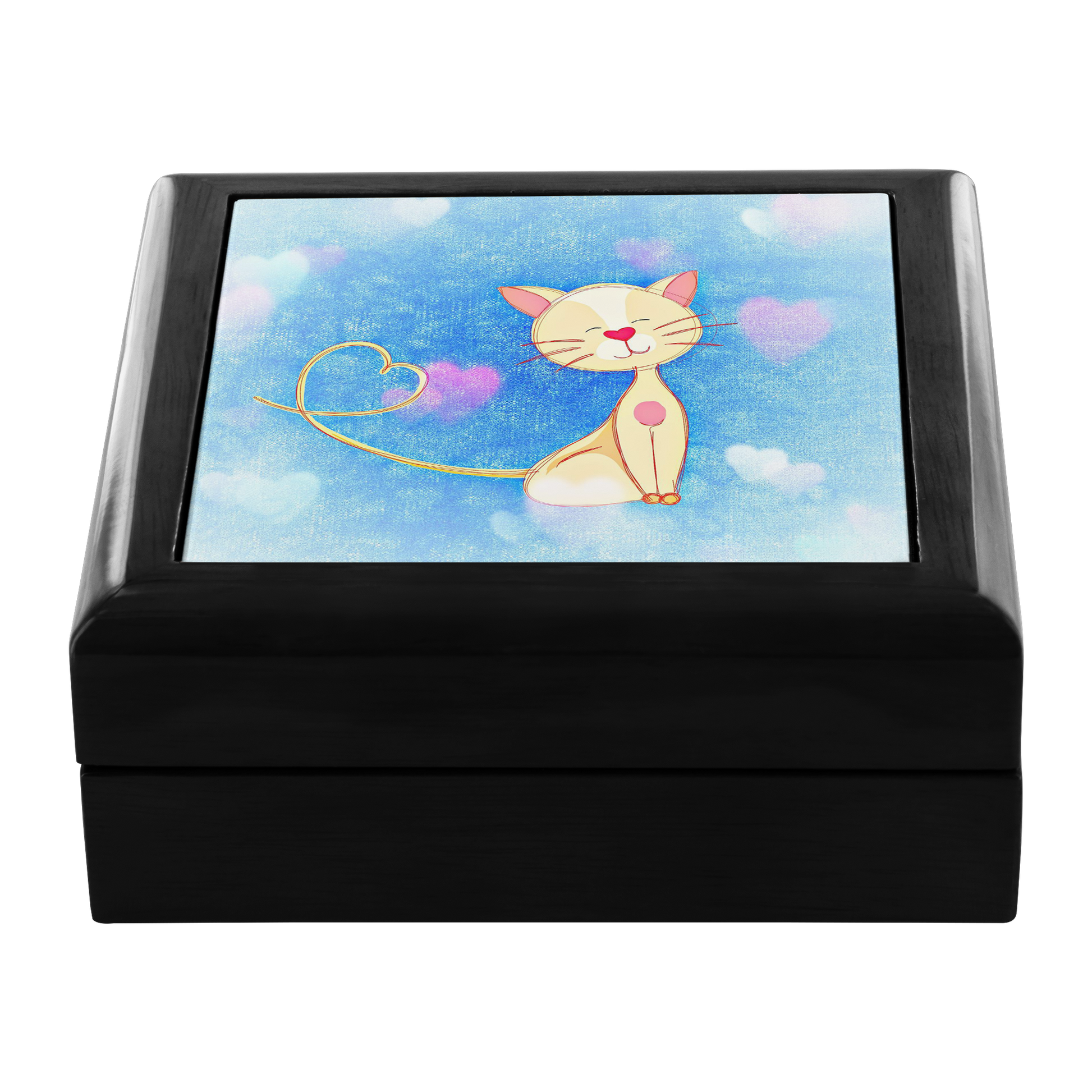 Cute Cat Illustration Jewelry Box - Schoppix Gifts